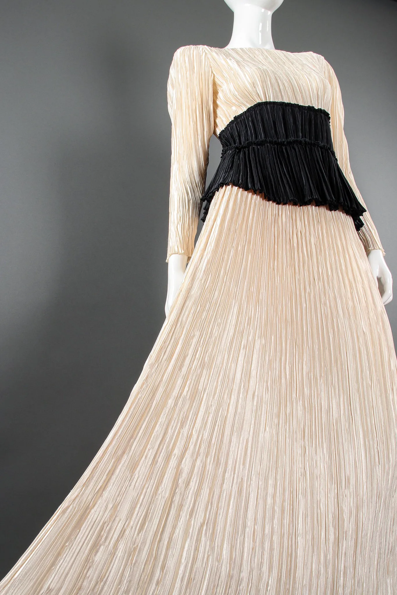Pleated Peplum Top & Skirt Set
