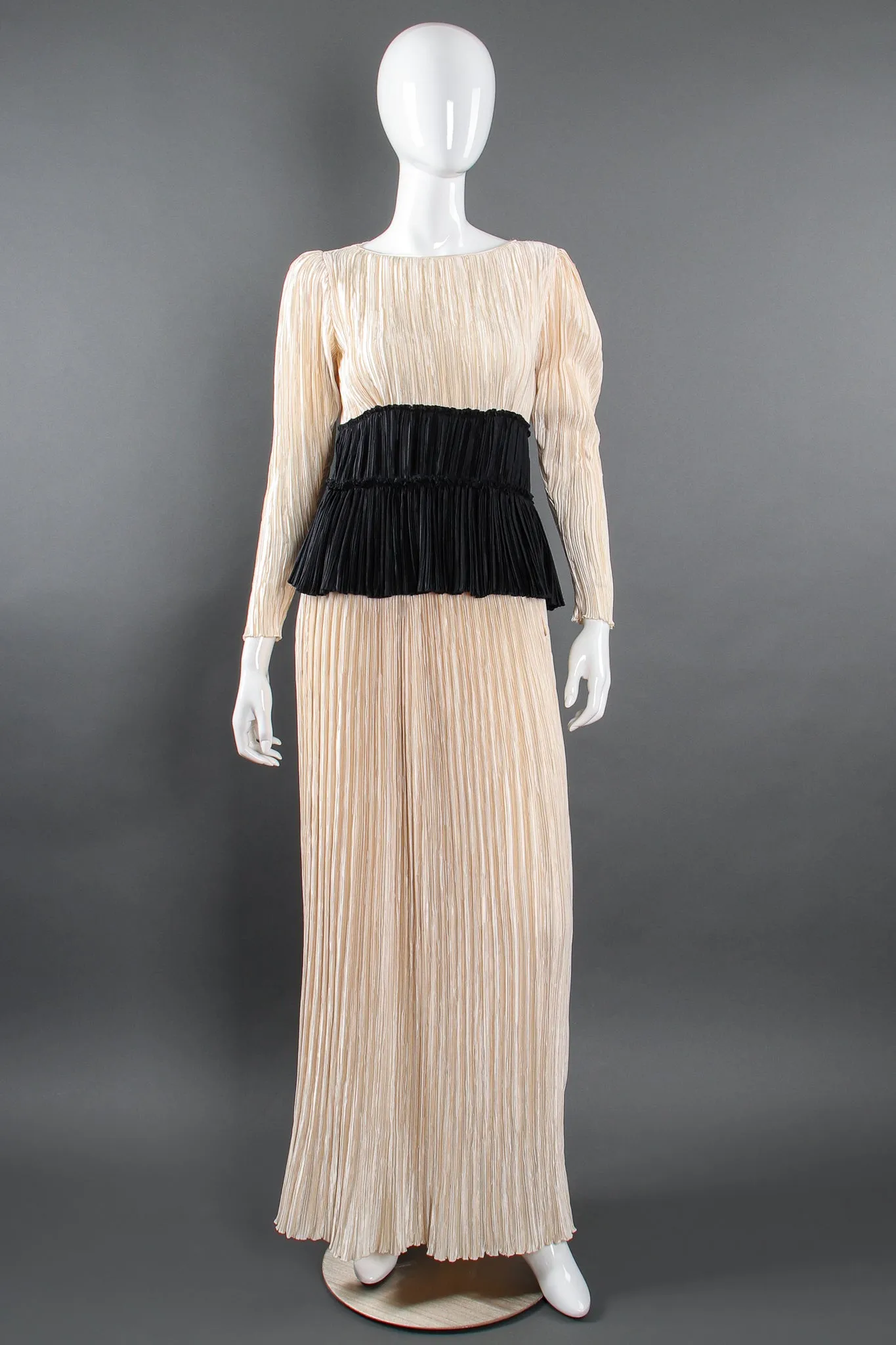 Pleated Peplum Top & Skirt Set