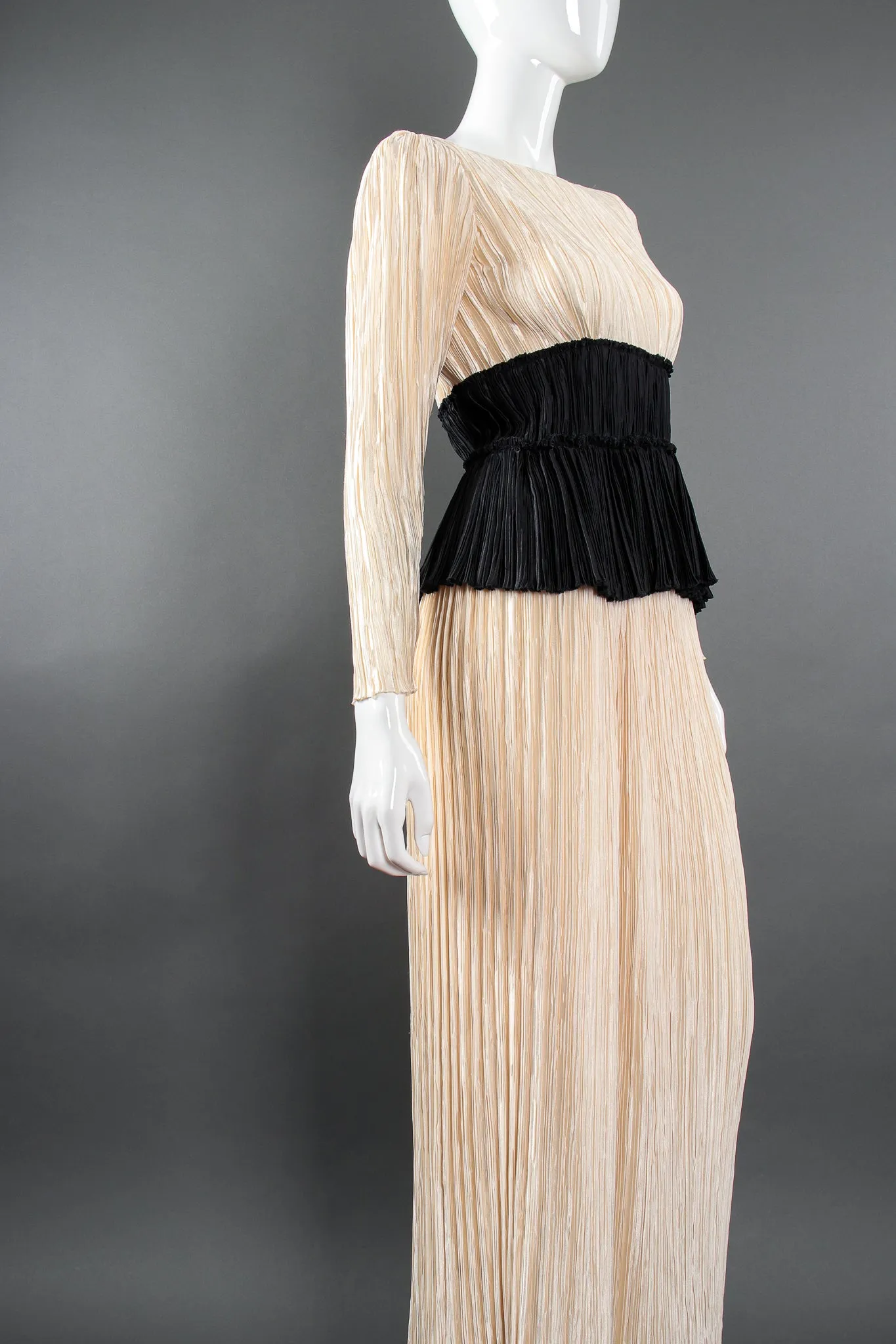Pleated Peplum Top & Skirt Set