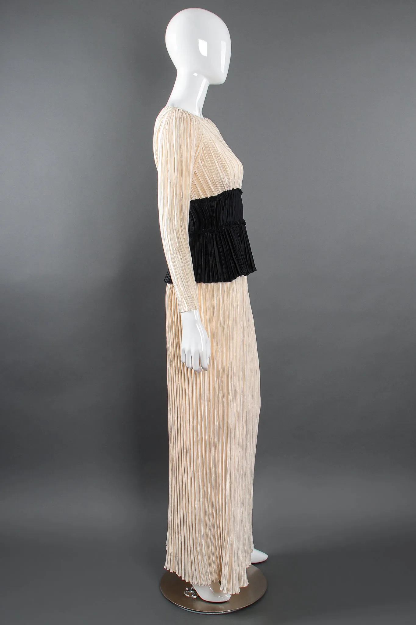 Pleated Peplum Top & Skirt Set