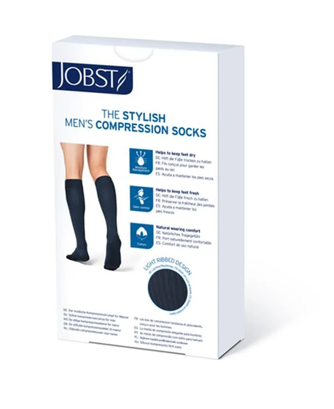 PR/1 JOBST AMBITION SOFT FIT,  MEN, KNEE HIGH, 15-20MMHG, 3 REGULAR, BLACK, CLOSED TOE