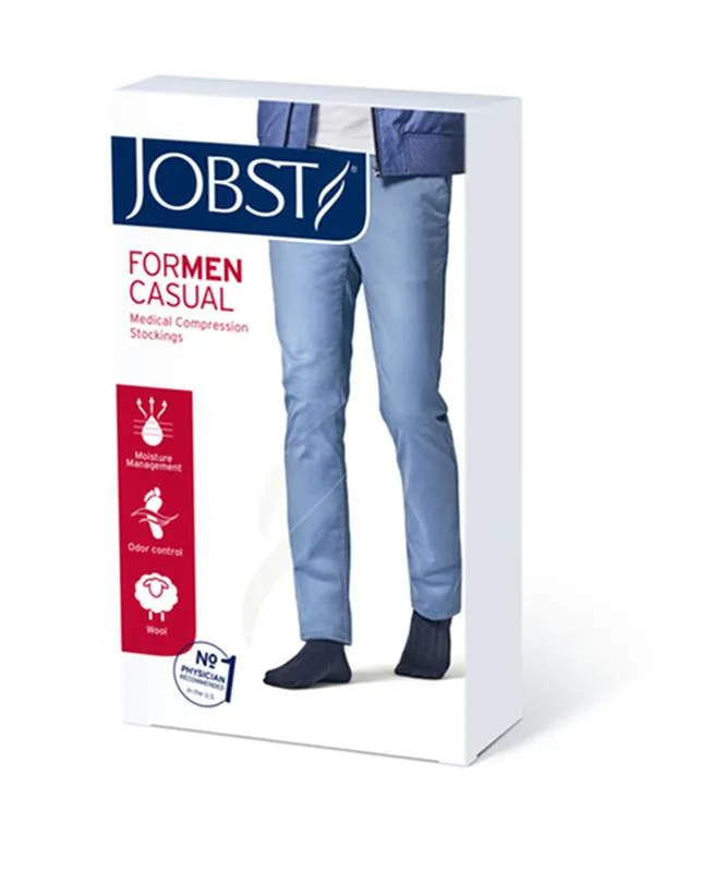 PR/1 JOBST CASUAL MEN, KNEE HIGH, 20-30MMHG, SM, BLACK, CLOSED TOE