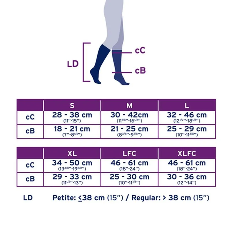PR/1 JOBST OPAQUE WOMEN, KNEE HIGH PETITE, 30-40MMHG, XL, BLACK, CLOSED TOE
