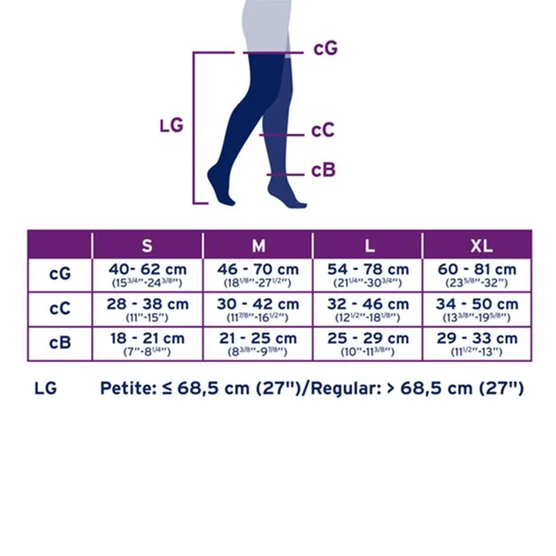 PR/1 JOBST OPAQUE WOMEN, THIGH HIGH W/SIL DOT BAND, 30-40MMHG, LG, ESPRESSO, CLOSED TOE