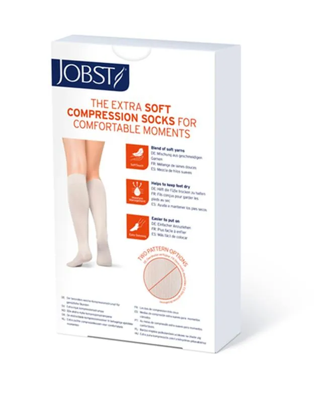 PR/1 JOBST SOSOFT WOMEN, KNEE HIGH, 30-40MMHG, MD, RIBBED SAND, CLOSED TOE