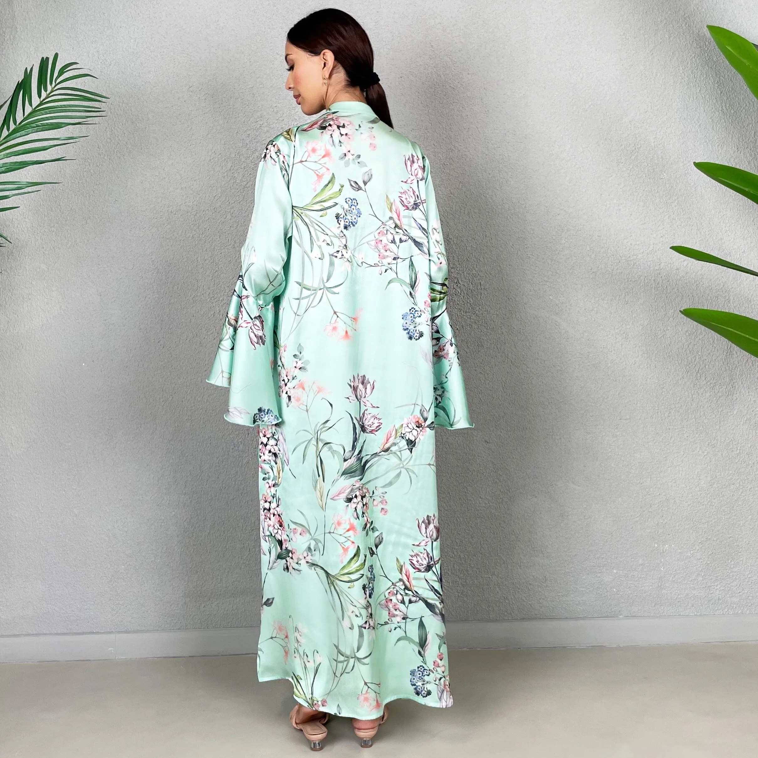 RAM22 SAKURA AMAL PRINTED SHIRT DRESS
