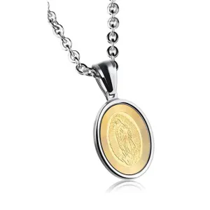 Religious Virgin Mary Titanium Virgencita Necklace