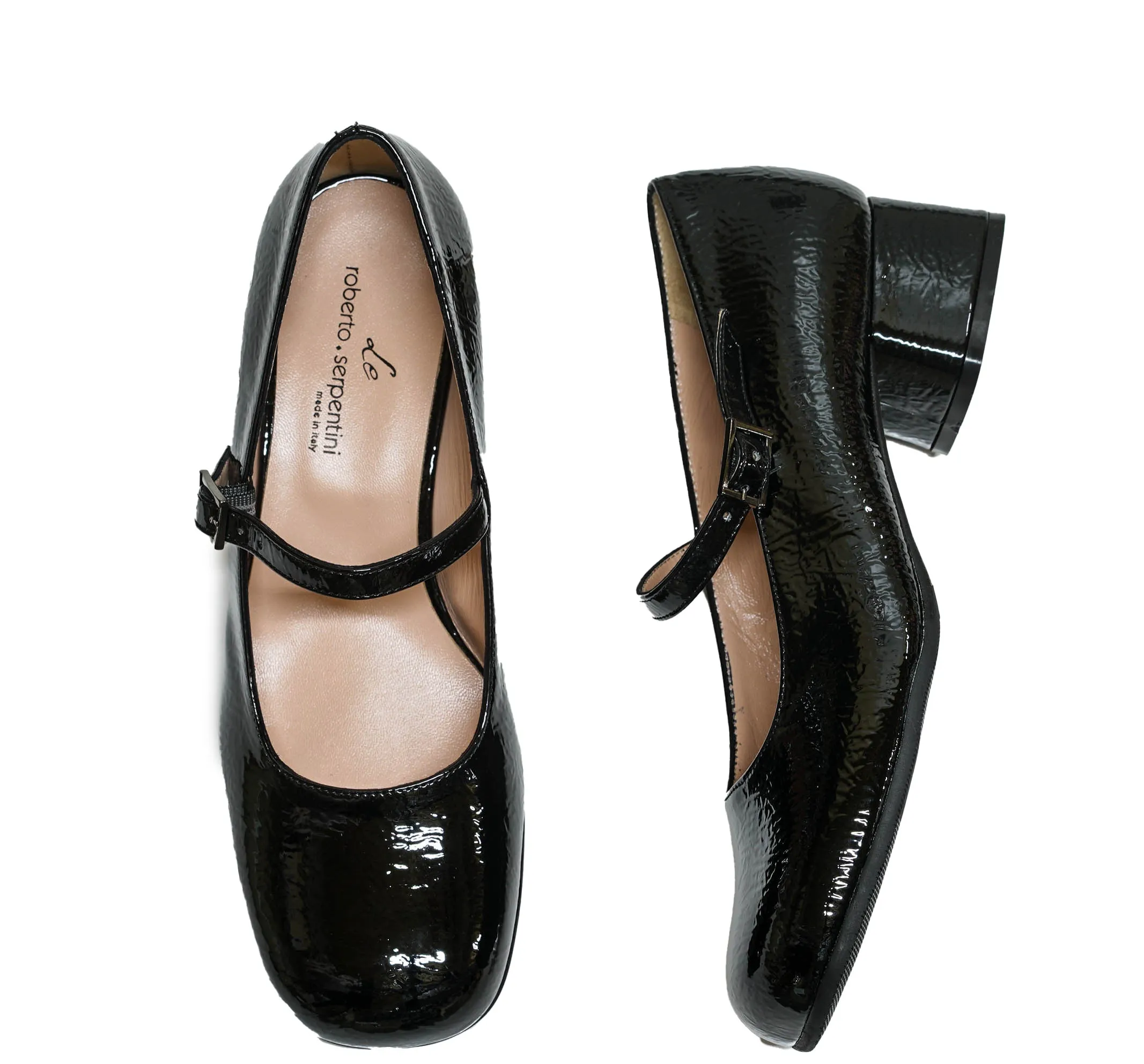 Roberto Serpentini Women's Black Patent Shoe 0376  NEW Winter 30% off