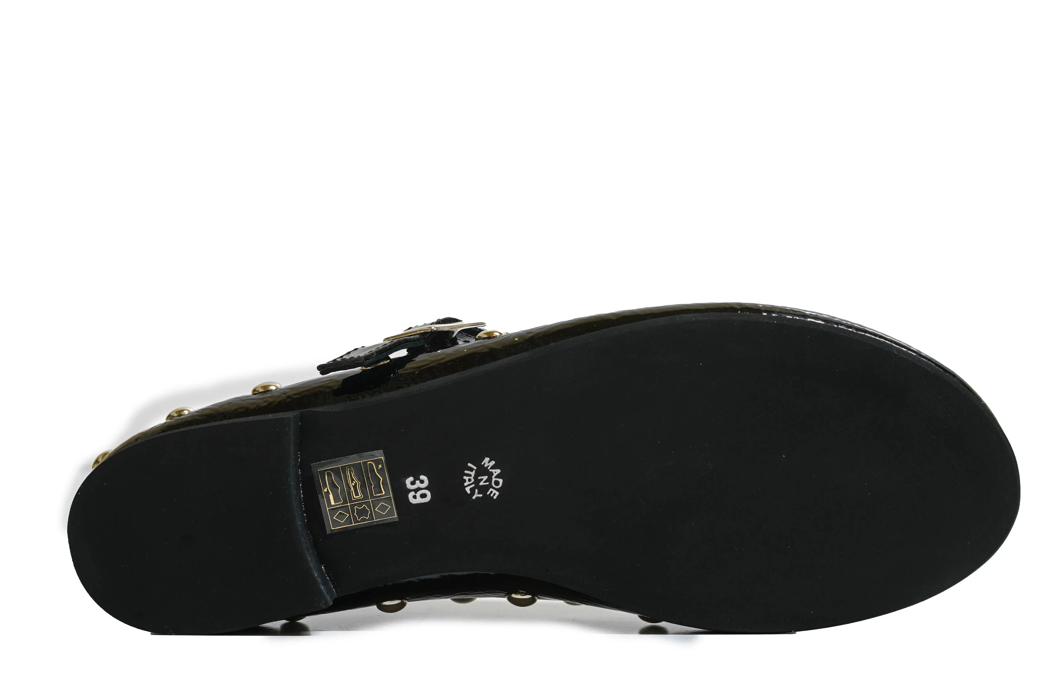 Roberto Serpentini Women's Black Patent Stud Shoe 101  NEW WINTER 30% OFF