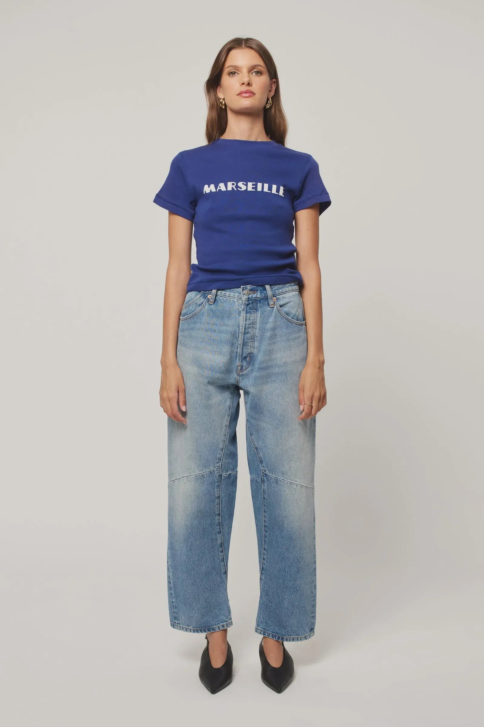 Rolla's Jane High Rise Barrel Jean - Brent - Vintage Indigo