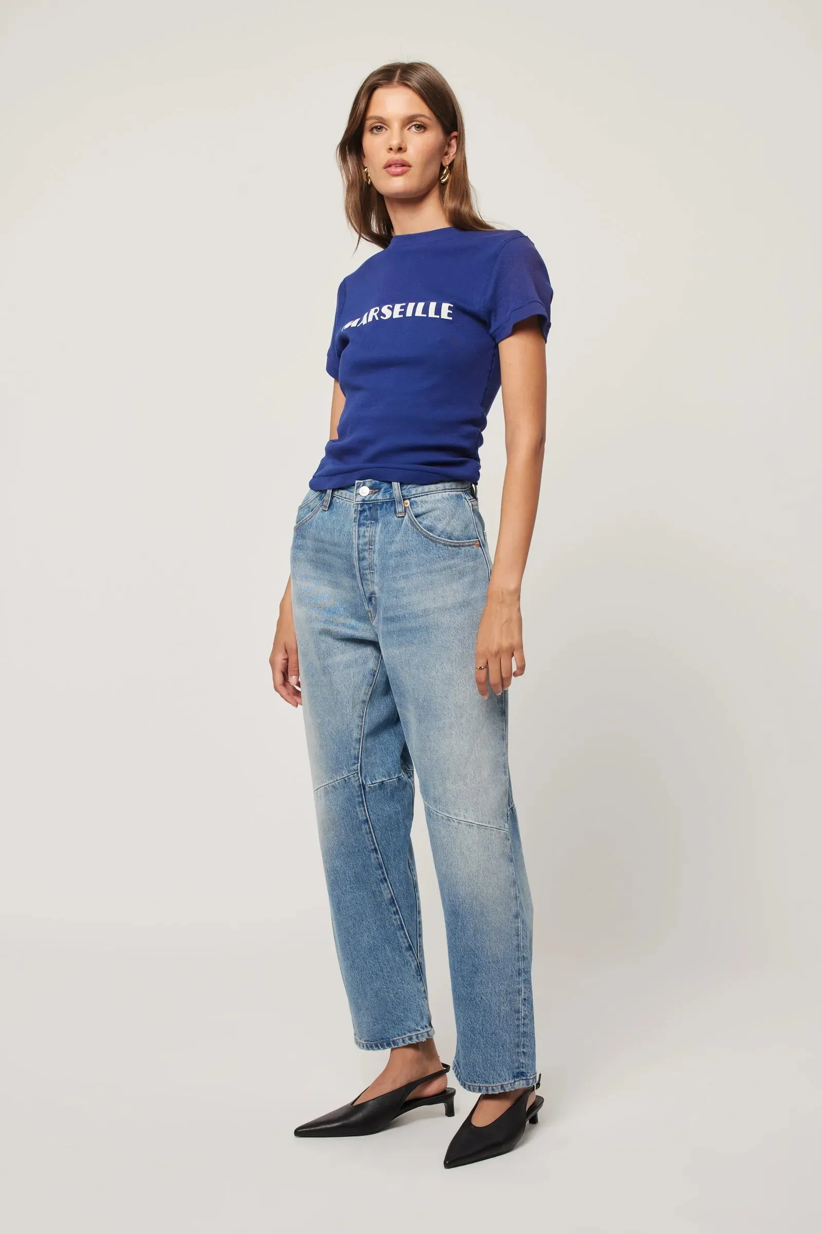 Rolla's Jane High Rise Barrel Jean - Brent - Vintage Indigo