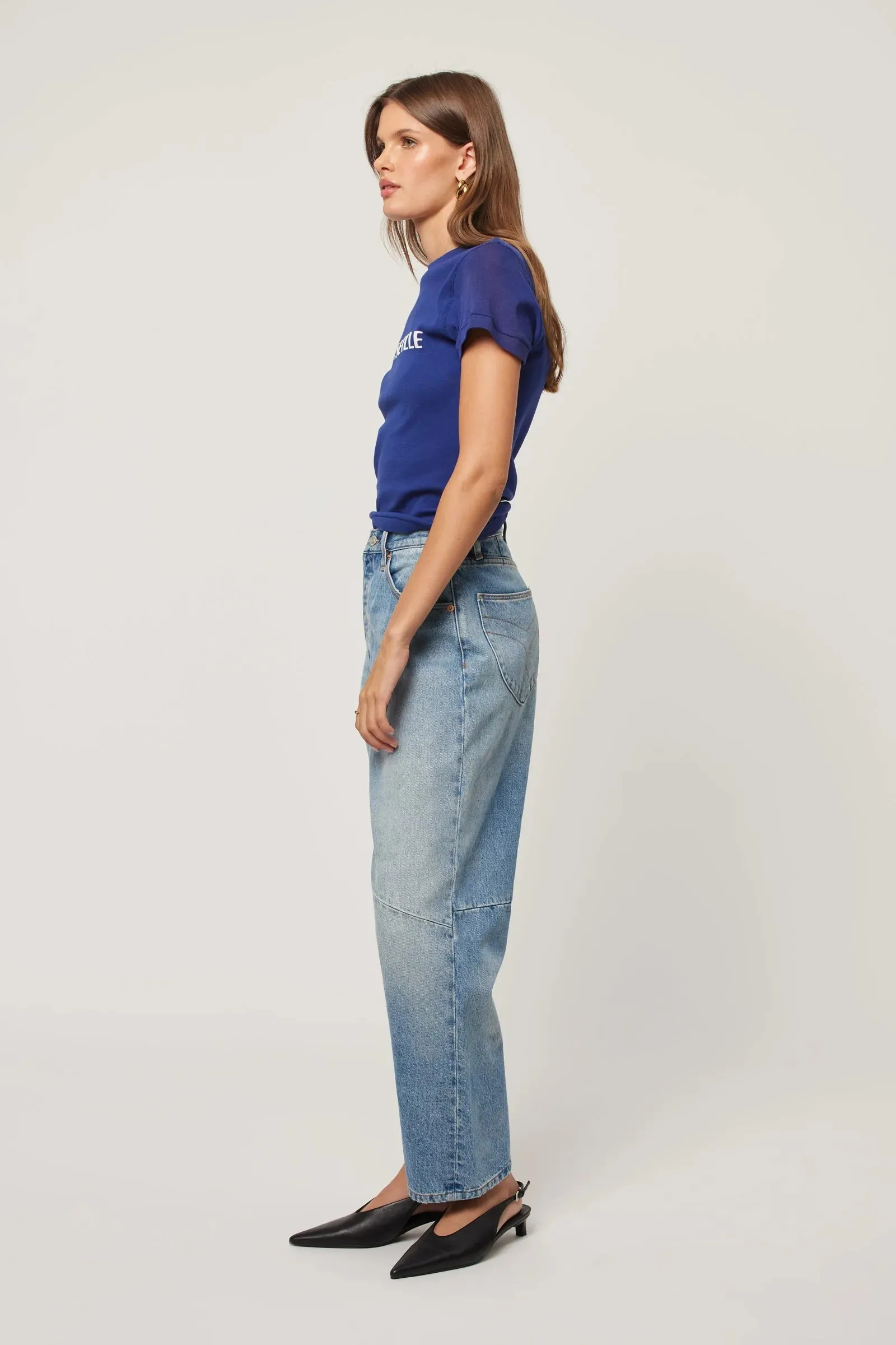 Rolla's Jane High Rise Barrel Jean - Brent - Vintage Indigo