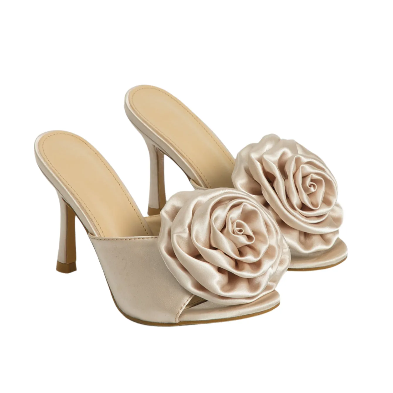 Rosette Open Top High Heels
