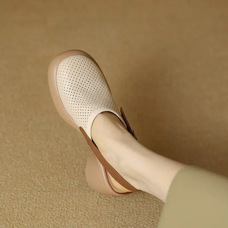 Round Toe Block Heels Pumps