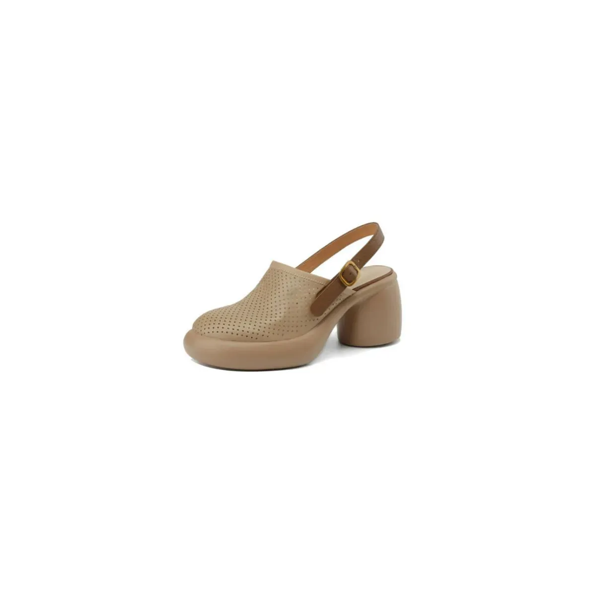 Round Toe Block Heels Pumps