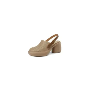 Round Toe Block Heels Pumps
