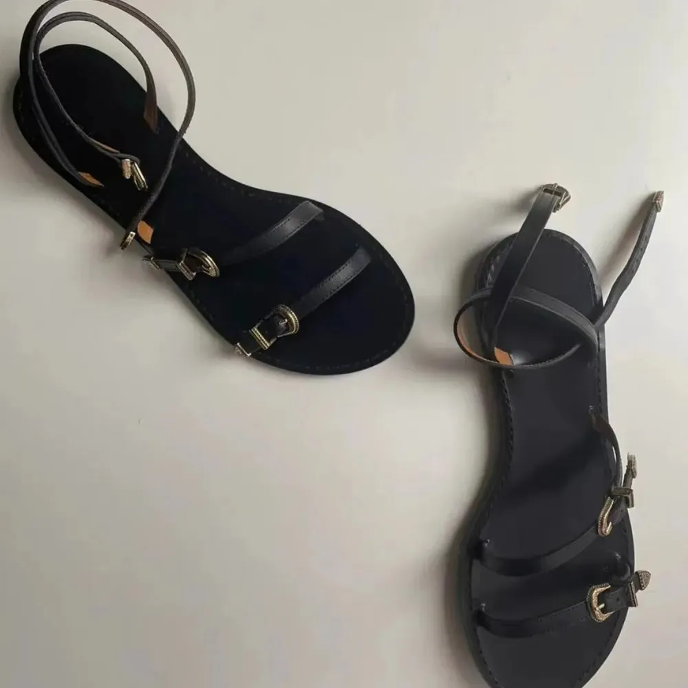 Round Toe Flats Sandals
