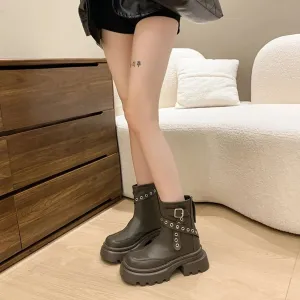 Round Toe Platform Boots