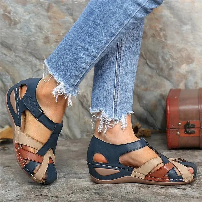 Round Toe Wedge Sandals