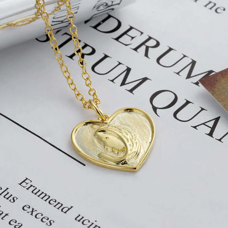 S925 Heart Vintage Virgin Mary Virgencita Necklace