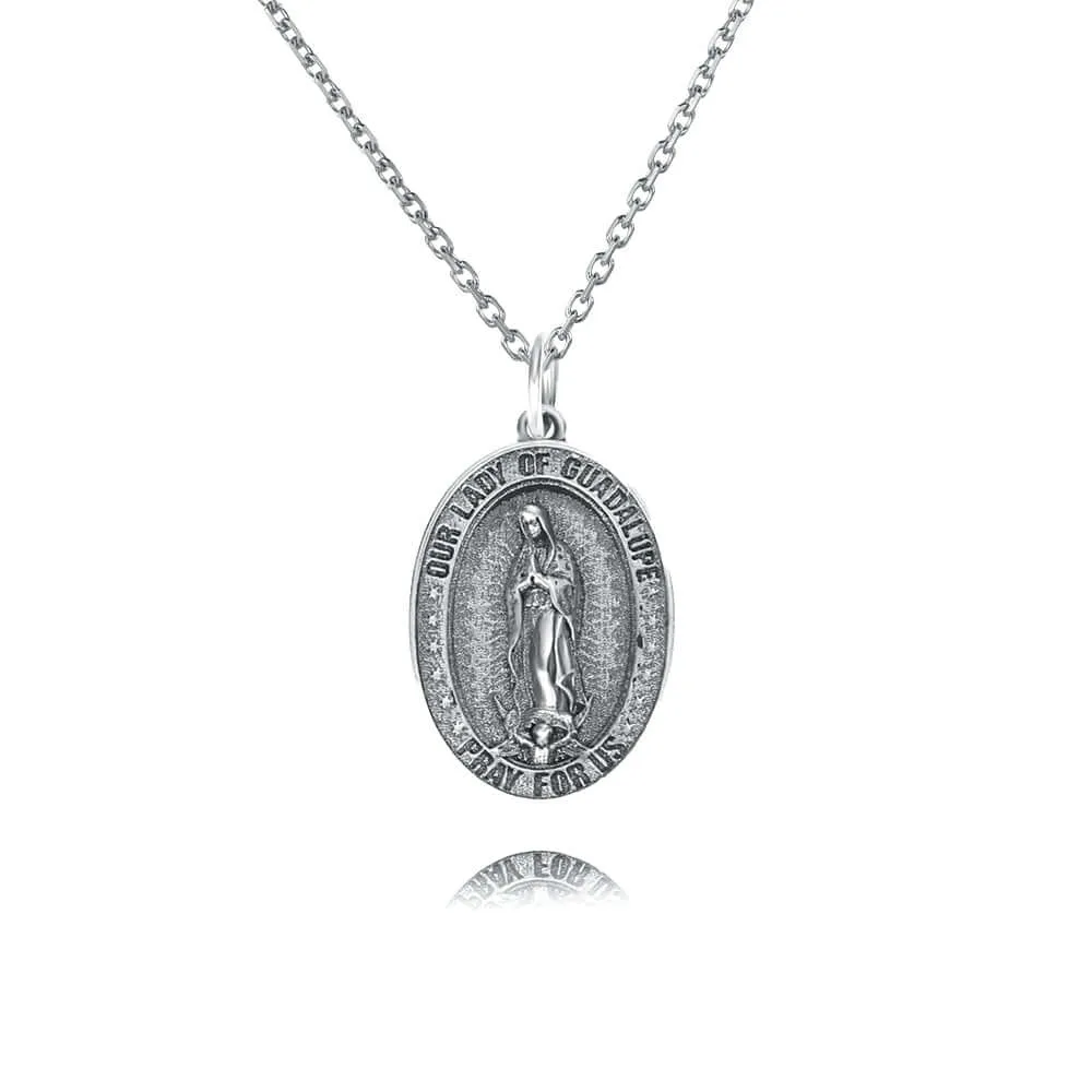 S925 Personalized Religious Cameo Virgin Mary Vintage Coin Necklace