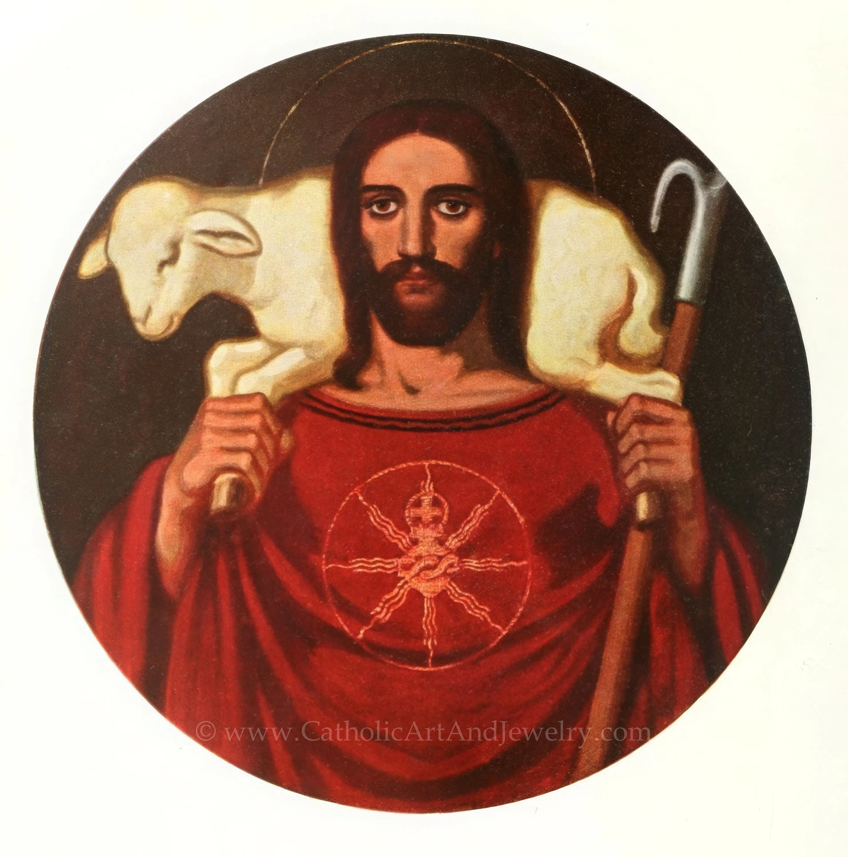 Sacred Heart of Jesus by Fritz Kunz – Framed – 4.25x4.25"