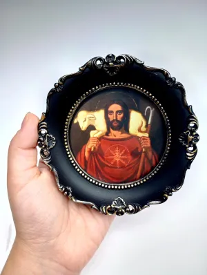 Sacred Heart of Jesus by Fritz Kunz – Framed – 4.25x4.25"