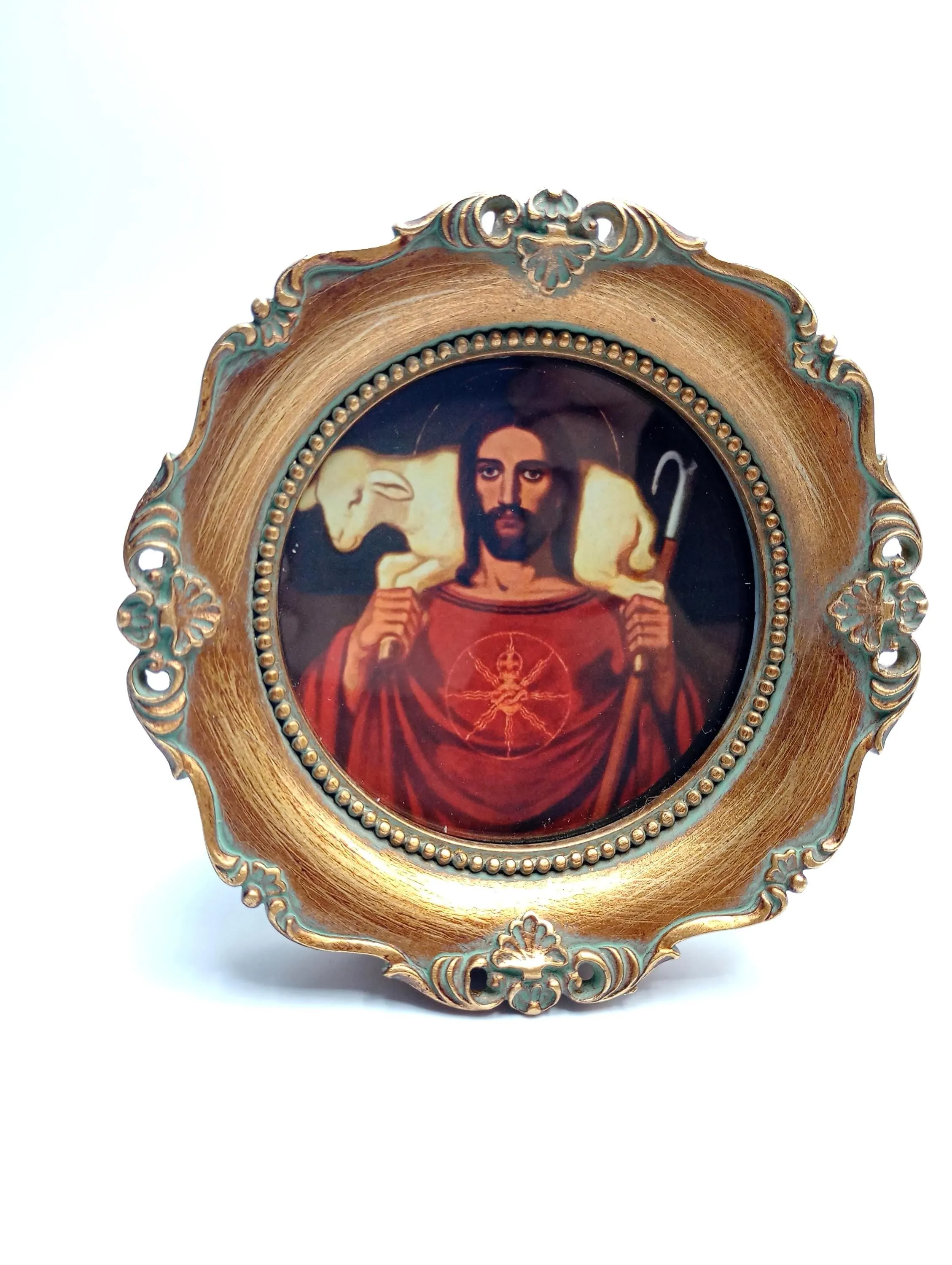 Sacred Heart of Jesus by Fritz Kunz – Framed – 4.25x4.25"
