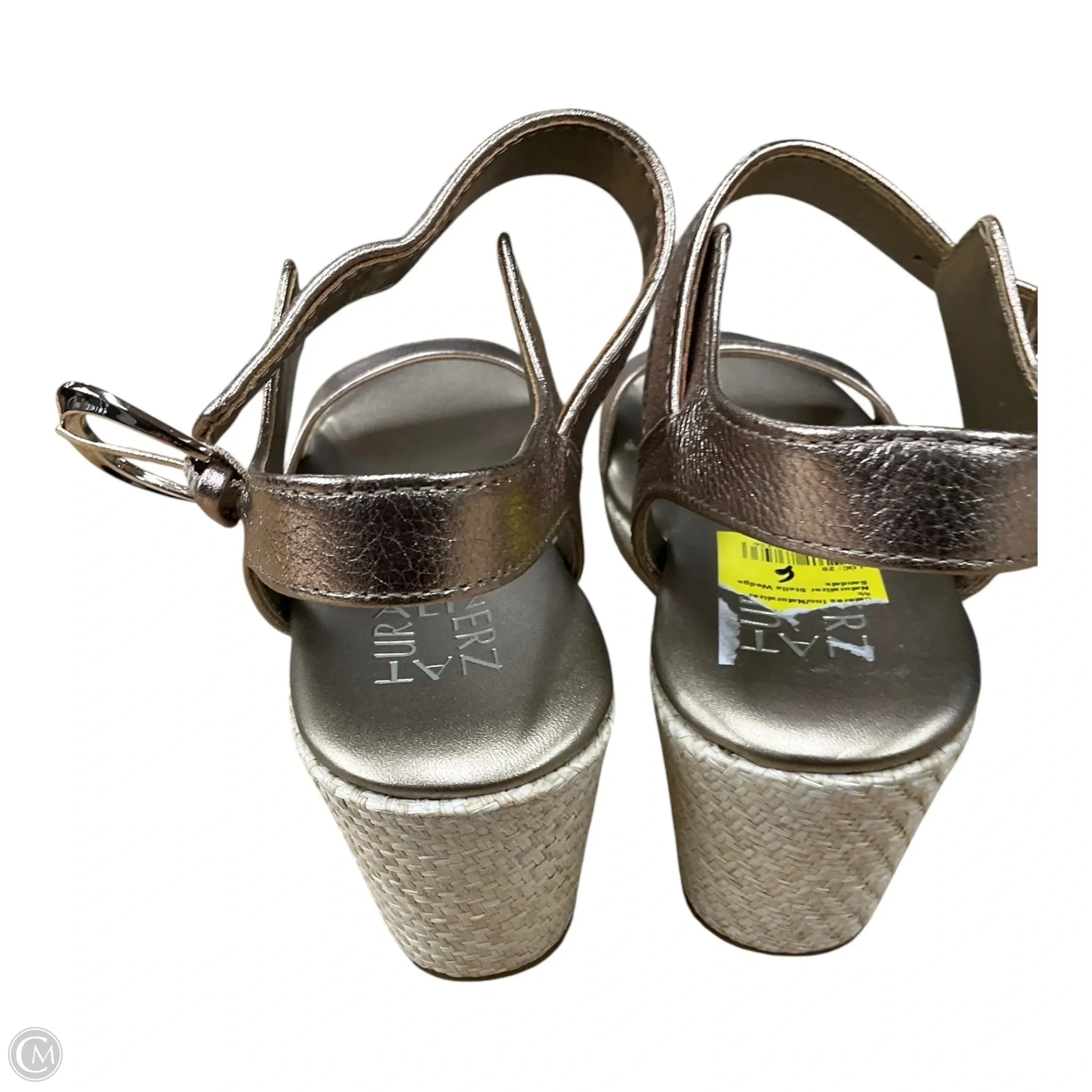 Sandals Heels Wedge By Naturalizer In Gold, Size: 6