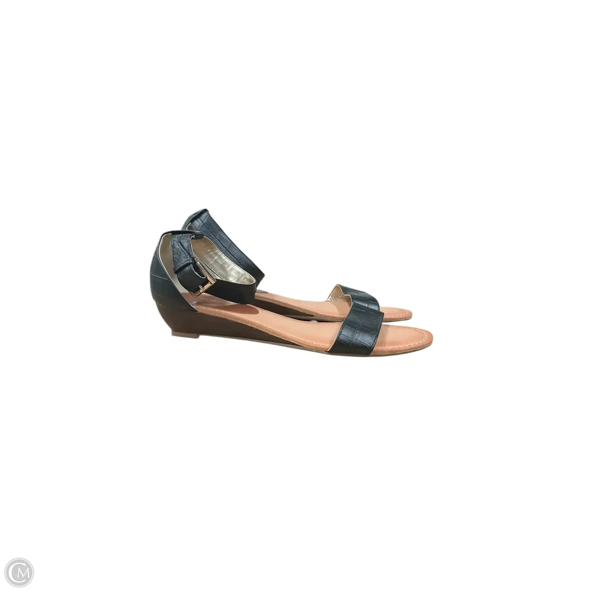 Sandals Heels Wedge By Tommy Hilfiger In Black, Size: 6.5