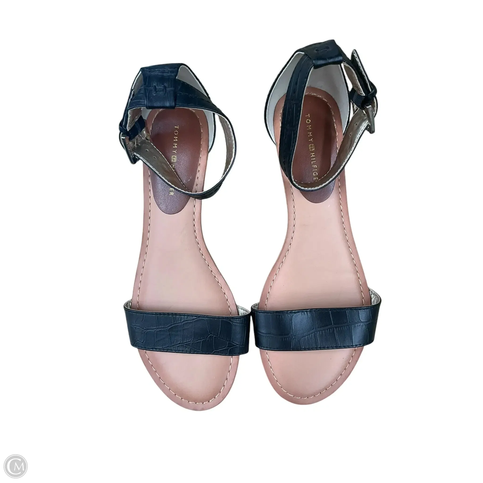 Sandals Heels Wedge By Tommy Hilfiger In Black, Size: 6.5