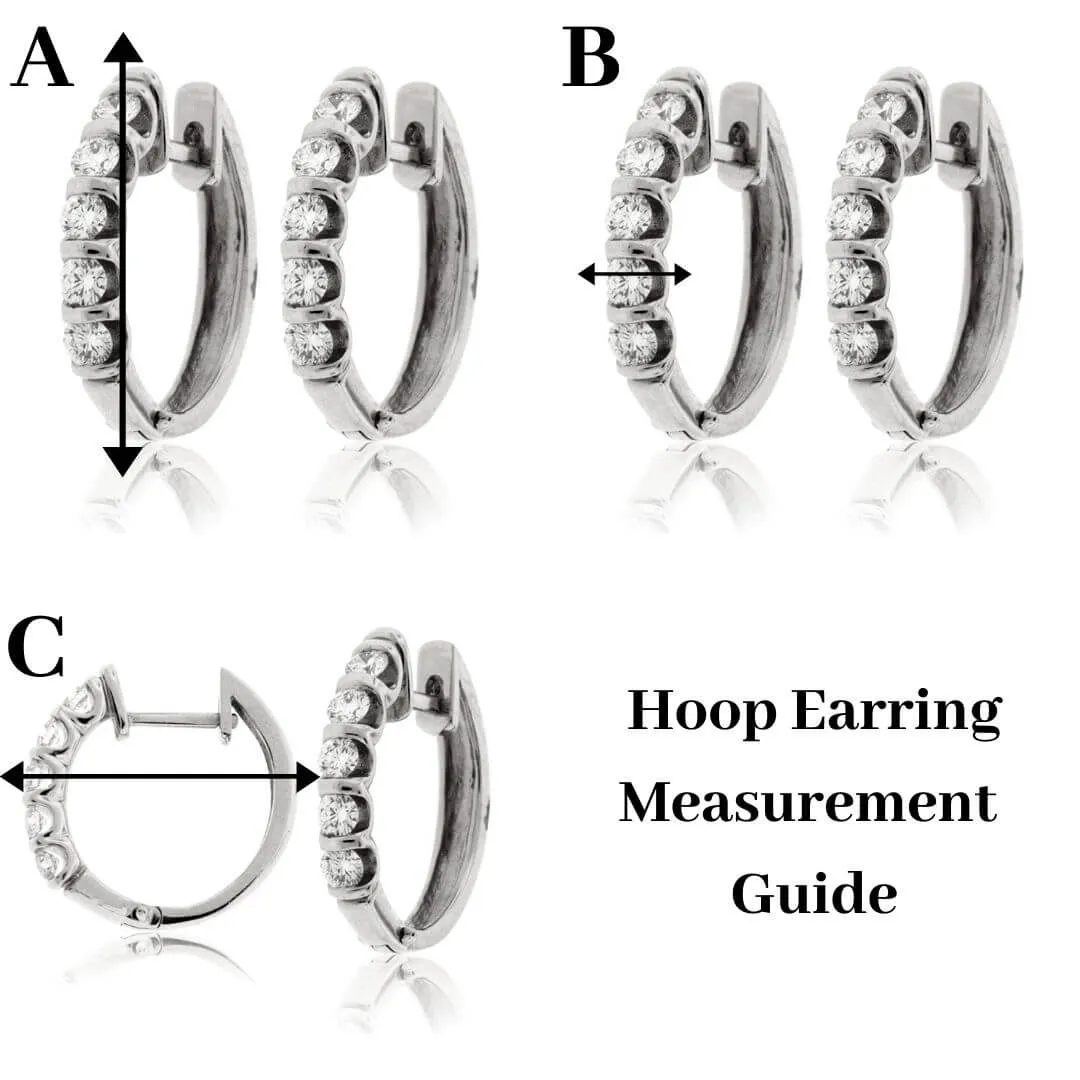 Sapphire & Diamond Alternating Hoop Earrings