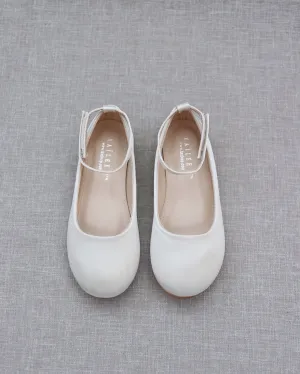 Satin Flats with Velcro Ankle Strap