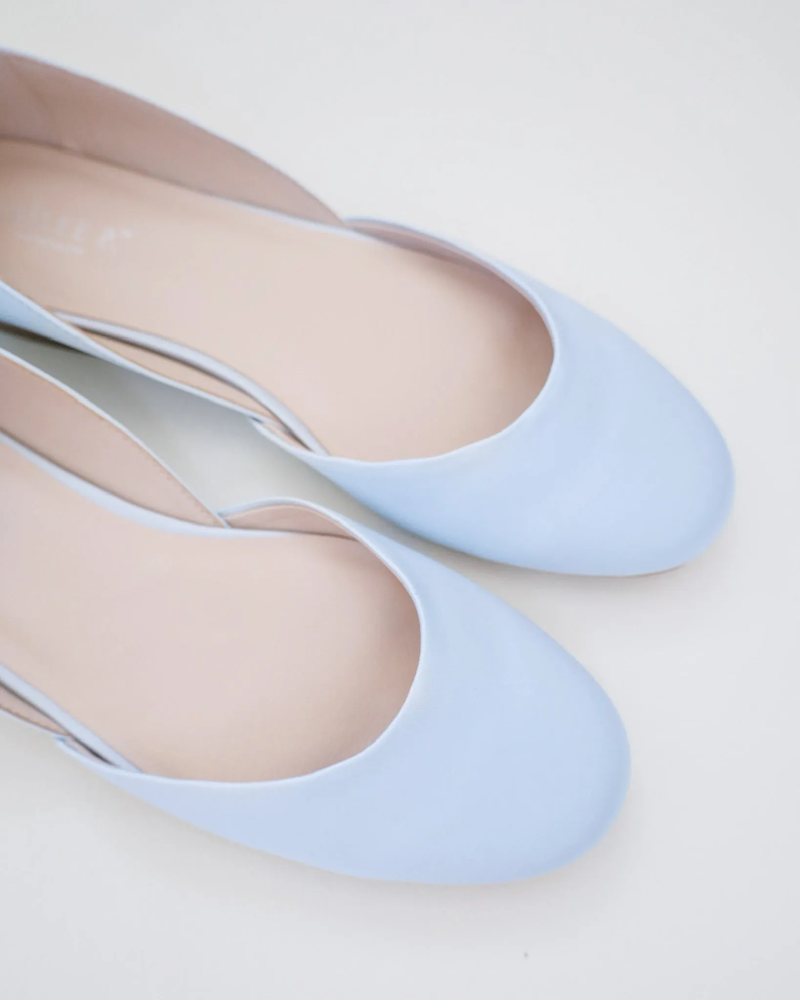 Satin Round Toe Bridal Flat with Ballerina Lace Up