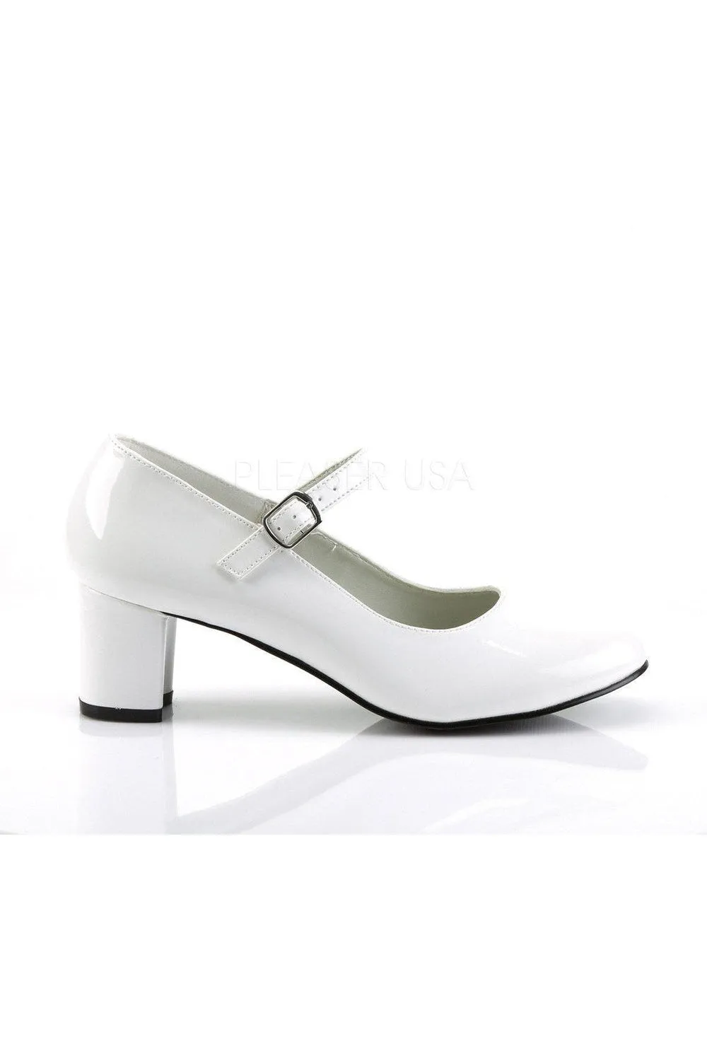 SCHOOLGIRL-50 Mary Jane | White Patent