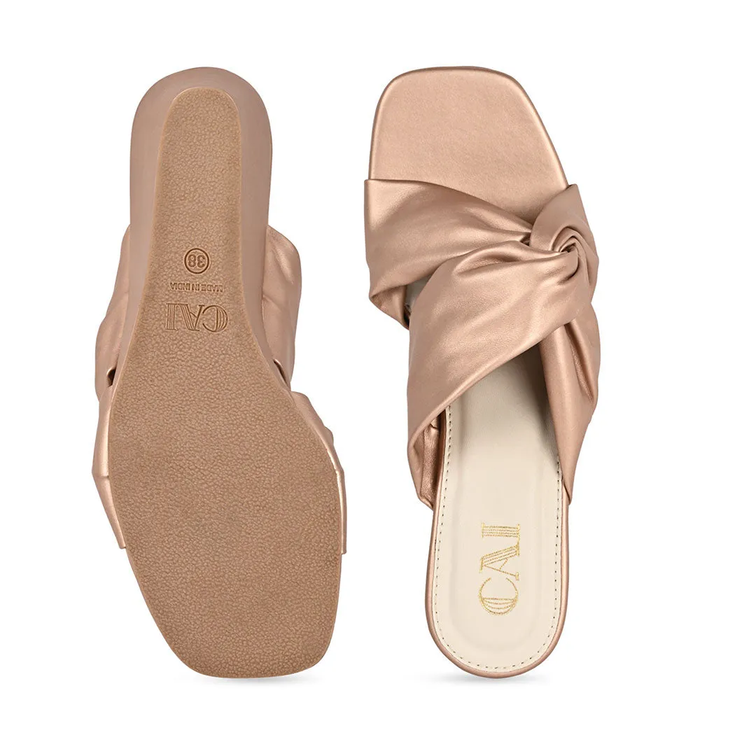 Scrunchy Rose Gold Wedges