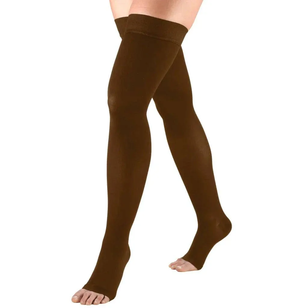 Second Skin Surgical Grade Open Toe 20-30 mmHg Thigh High Silicone Dot Top
