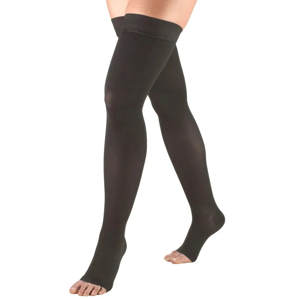 Second Skin Surgical Grade Open Toe 20-30 mmHg Thigh High Silicone Dot Top