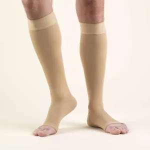 Second Skin Surgical Grade Open Toe 30-40 mmhg Knee High Silicone Dot Top