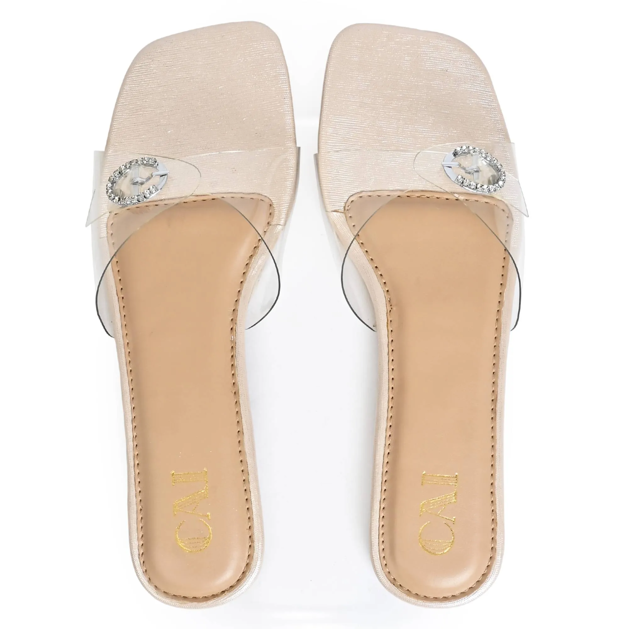 Sheer Diamond Buckle Flats