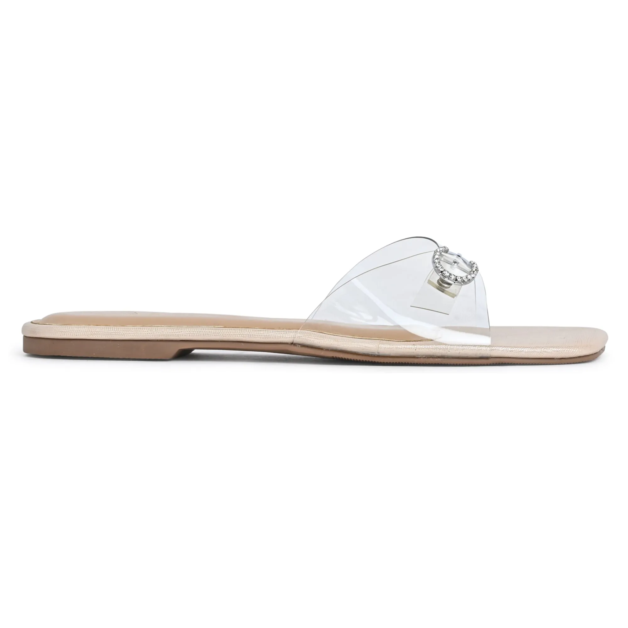 Sheer Diamond Buckle Flats