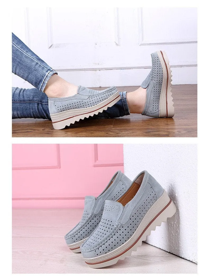 Shoes Platform Sneakers Slip on Flats Loafers Moccasins Hollow Out Casual Shoes
