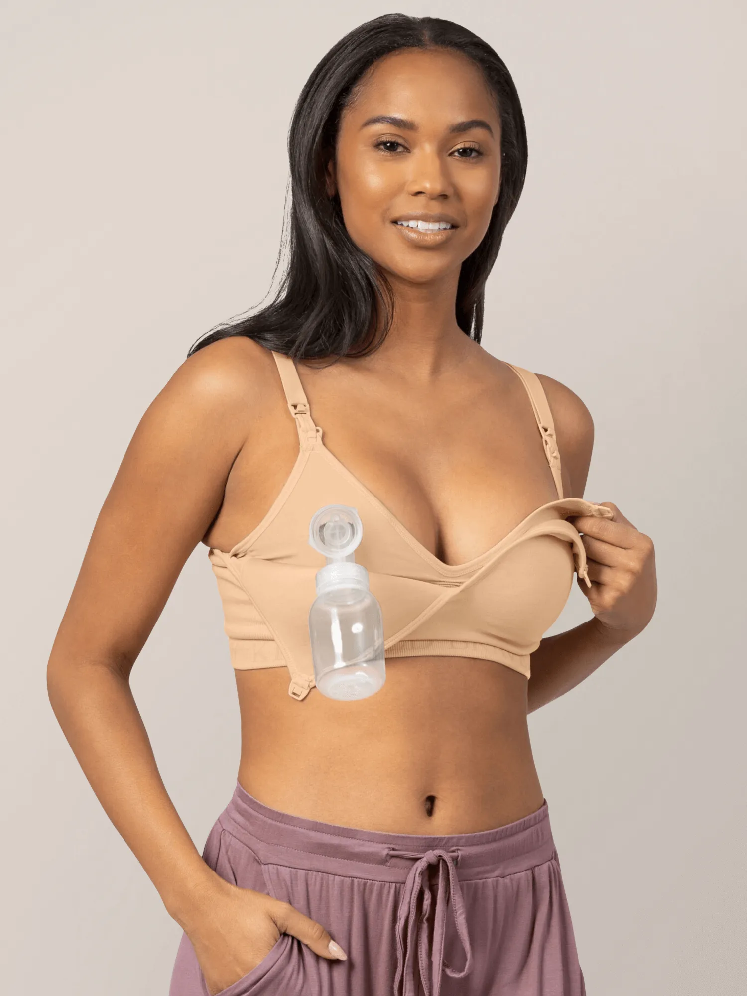 Signature Sublime® Contour Pumping & Nursing Bra | Beige