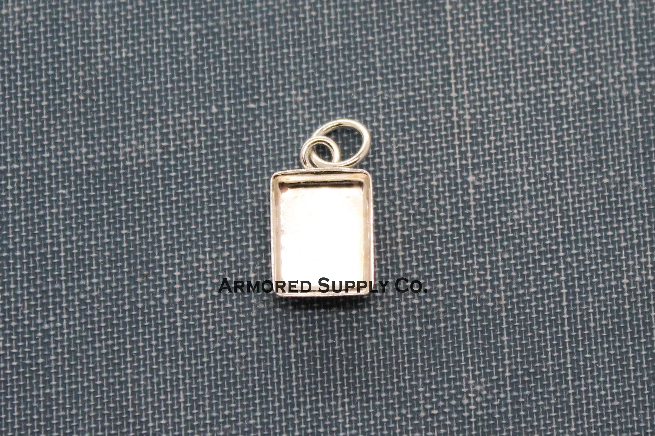 Silver Rectangle Bezel Pendant Blank Mounting