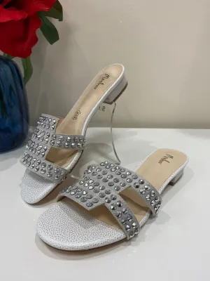 Silver Studded Flat Heels