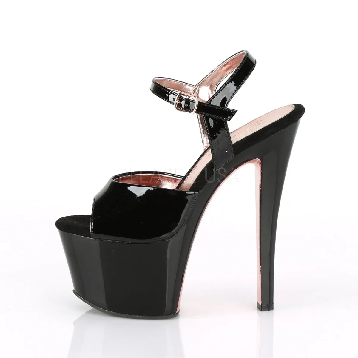 SKY-309TT  Black Patent/Black-Rose Gold Chrome