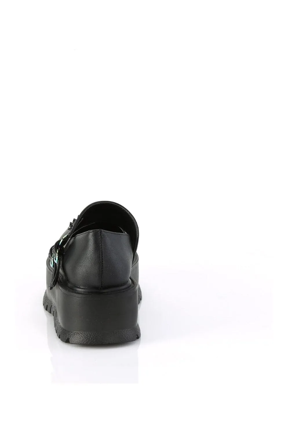 SLACKER-25 Black Vegan Leather Mary Janes