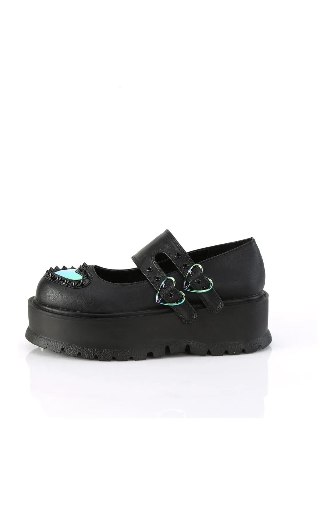 SLACKER-25 Black Vegan Leather Mary Janes