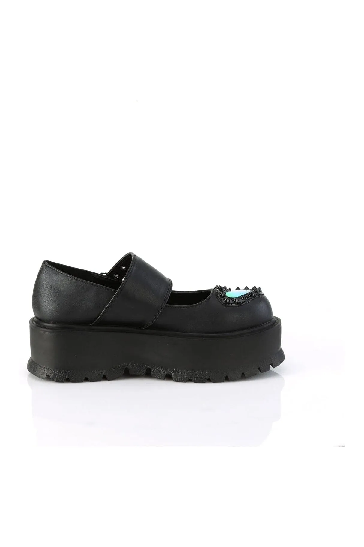 SLACKER-25 Black Vegan Leather Mary Janes