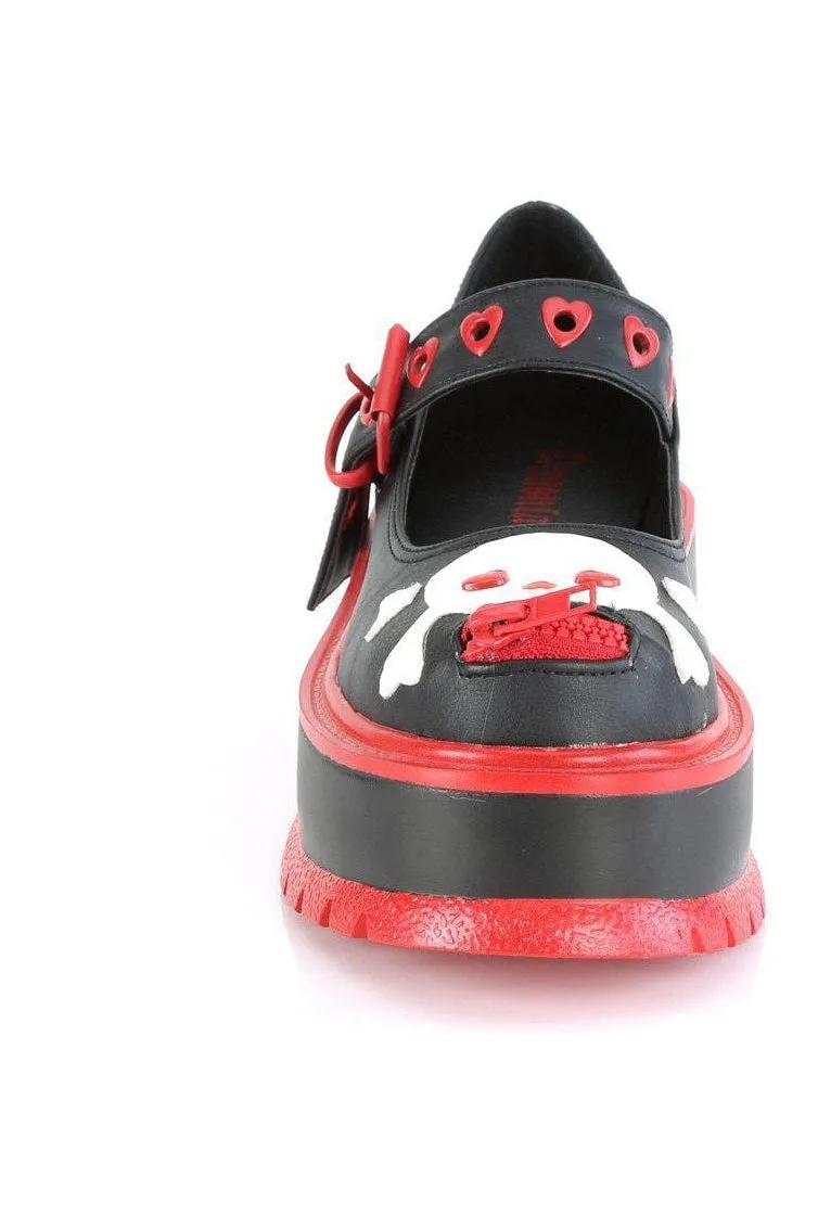 SLACKER-27 Mary Jane | Black Faux Leather